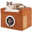 COSTWAY Camas para Gatos de Interior, Gran Cueva para Gatos con Acogedor Condominio, Alfombrilla Rascadora de Sisal, Coj&iacute;n Suave, Base Antideslizante, Casa Plegable Mascotas, Carga 15 kg (Marr&oacute;n), , large indicador imagen numero 1