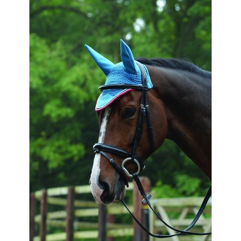 Mosquero saxon con orejeras para caballos color Azul Marino/Berry, , large image number null