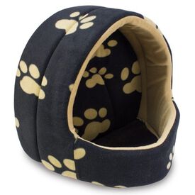 Casa iglú huellas descubierta para perros color Negro