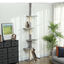 PawHut Árbol para Gatos de Suelo a Techo 225-275 cm Árbol Rascador para Gatos Torre para Gatos con Múltiples Plataformas Sistema de Antivuelco Gris Claro, , large indicador imagen numero 2