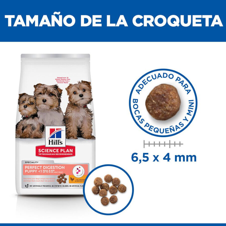 Hill&#039;s Science Plan Perfect Digestion Puppy Small y Mini Pollo y Arroz pienso para cachorros thumbnail