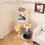 COSTWAY Árbol para Gatos de 128 cm, Torre para Gatos con Postes Rascadores de Sisal, Condominio, Plataforma de Felpa, Juguetes Colgantes, Árbol Rascador para Gatos, Beige y Gris Oscuro y Naranja, , large indicador imagen numero 3