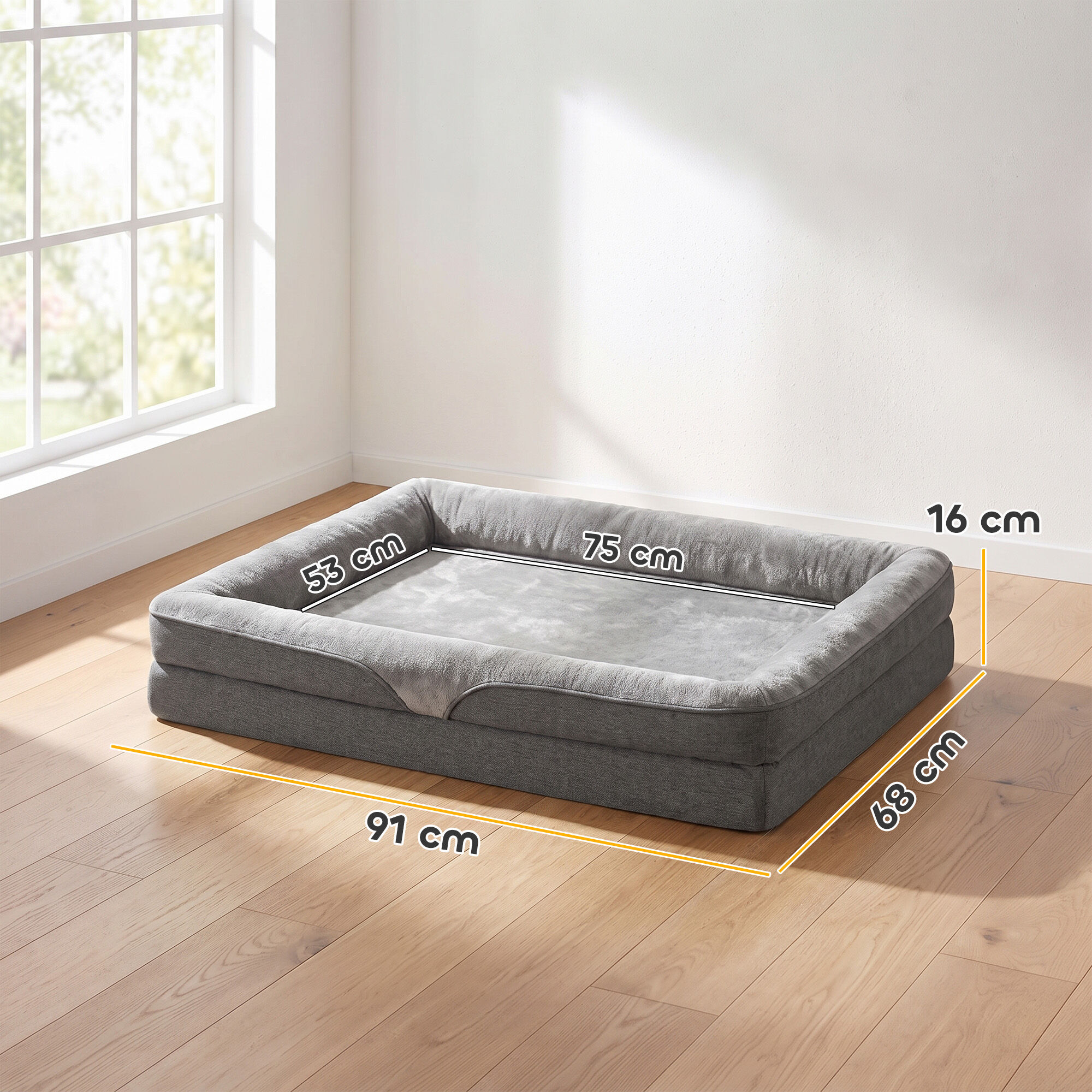 PawHut Cama para Perro Gris, , large Imagen numero 3