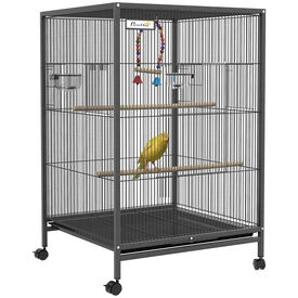 PawHut Jaula para Pájaros Gris Claro