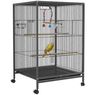 PawHut Jaula para Pájaros Gris Claro