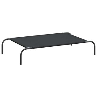 vidaXL Cama elevada para perros negra tela Oxford y acero