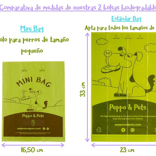 Peppo And Pets Mini Bolsas Biobasadas Para Recoger Cacas De Perro Pequeñas thumbnail