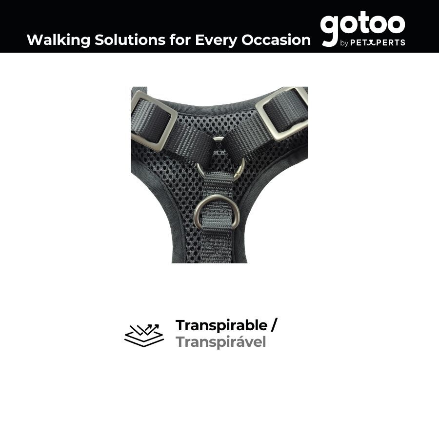 Gotoo Arnés ajustable espiga gris para perros thumbnail