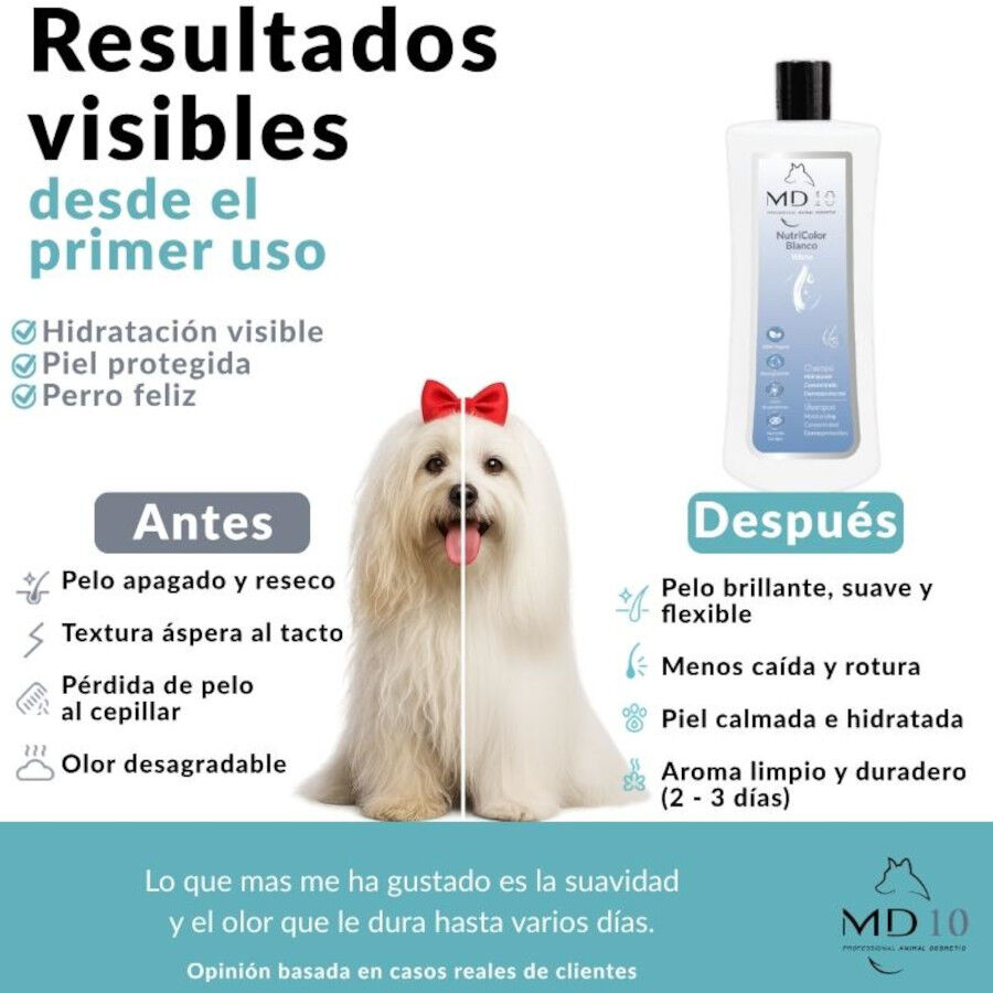 MD-10 Champ&uacute; Hidratante para  Perros de Pelo Blanco, , large Imagen numero 3