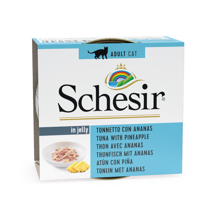 85 g Schesir At&uacute;n con Pi&ntilde;a en su Jugo Comida H&uacute;meda para Gato, , large Imagen numero 1