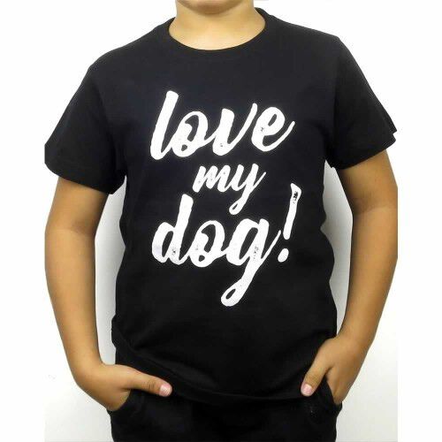 Camiseta niño/a &quot;Love my dog!&quot; color Negro thumbnail
