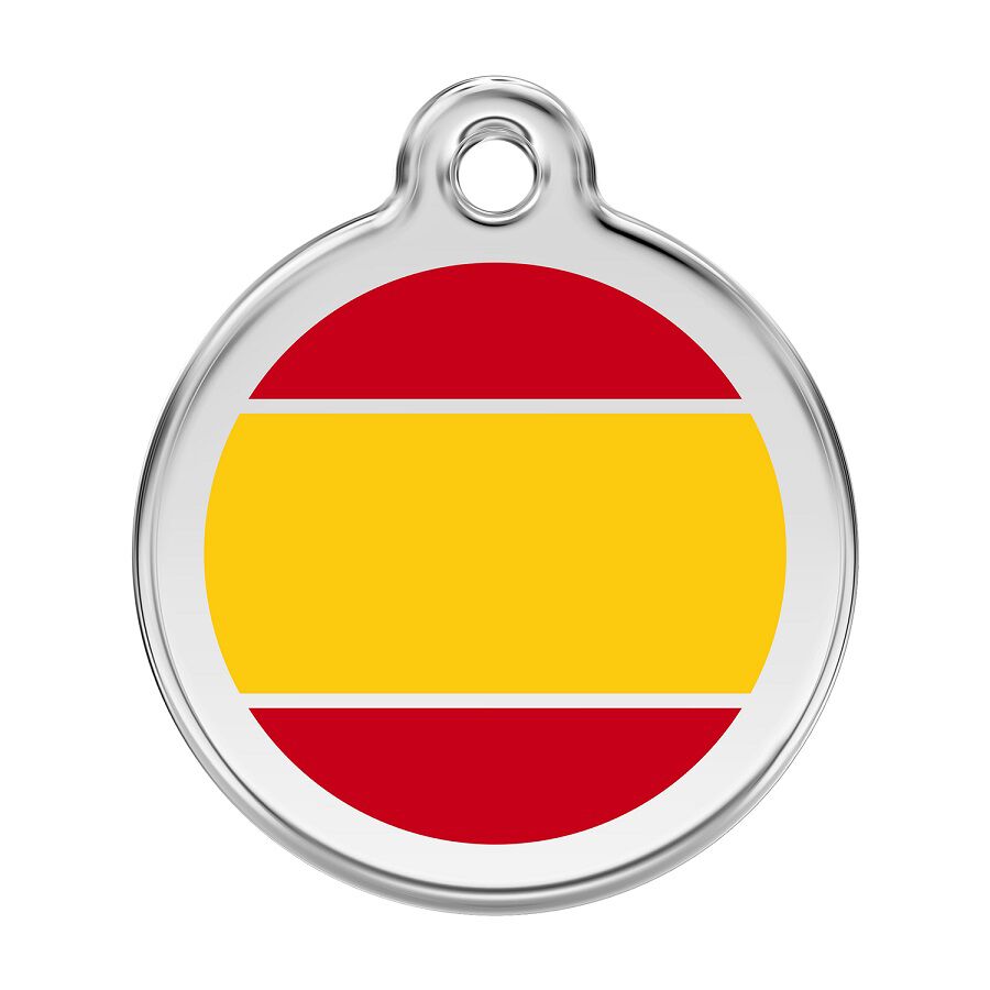 Placa identificativa Acero Inoxidable Esmalte Bandera Espa&ntilde;ola para perros, , large Imagen numero 1