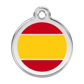 Red Dingo Placa identificativa Acero Inoxidable Esmalte Bandera Española para perros