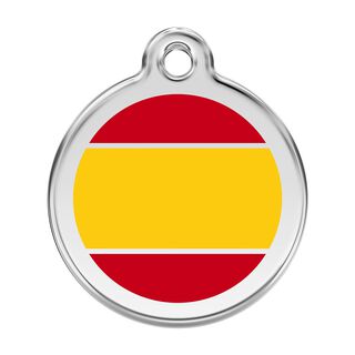 Red Dingo Placa identificativa Acero Inoxidable Esmalte Bandera Española para perros