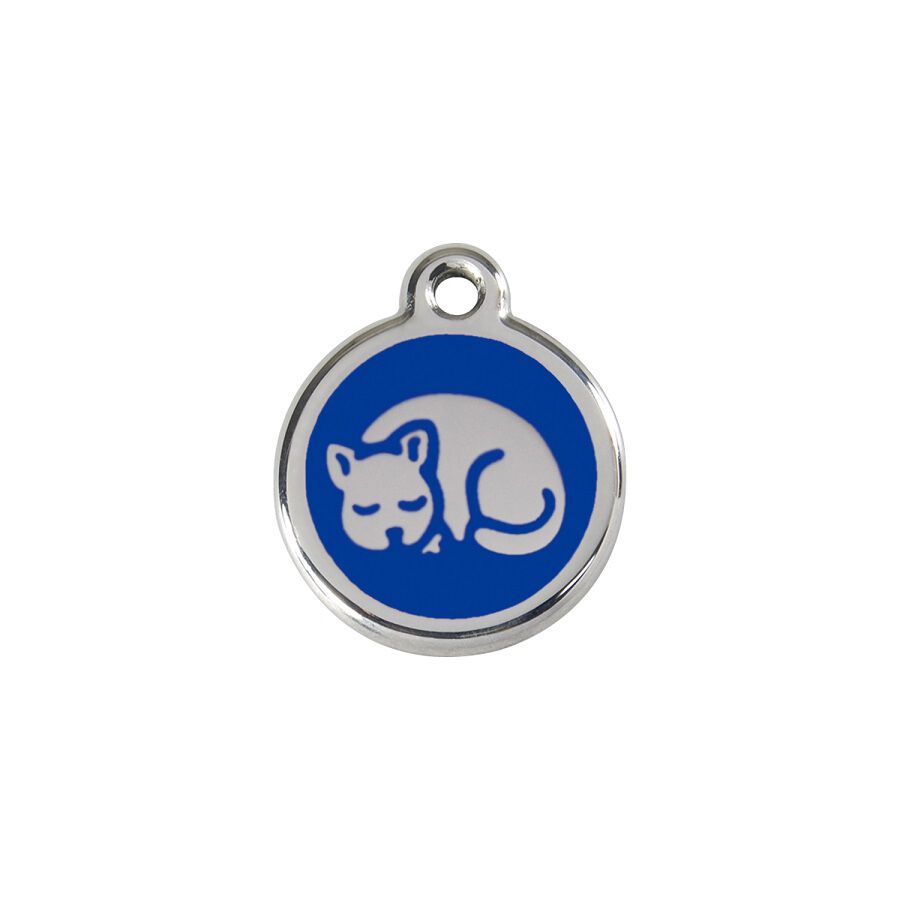 Placa identificativa Acero Inoxidable Esmalte Gatito Azul para gatos, , large Imagen numero 1