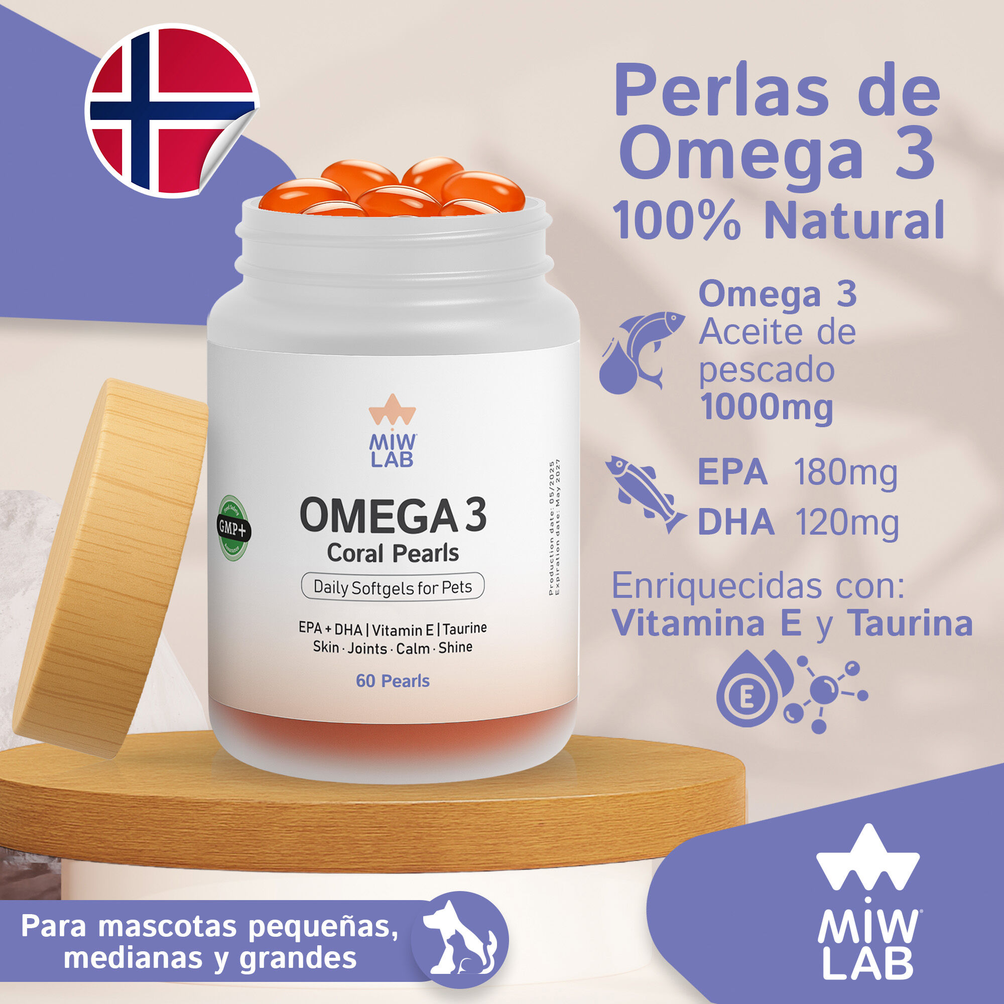 MIWLAB Suplemento Natural Pelaje para perros y gatos thumbnail