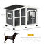 PawHut Caseta para Perros de Madera 101x66,5x70,5 cm Casa para Mascotas con Techo Abatible Frontal de Acrílico Puerta con Cortina y Fondo Extraíble Gris Oscuro., , large indicador imagen numero 3