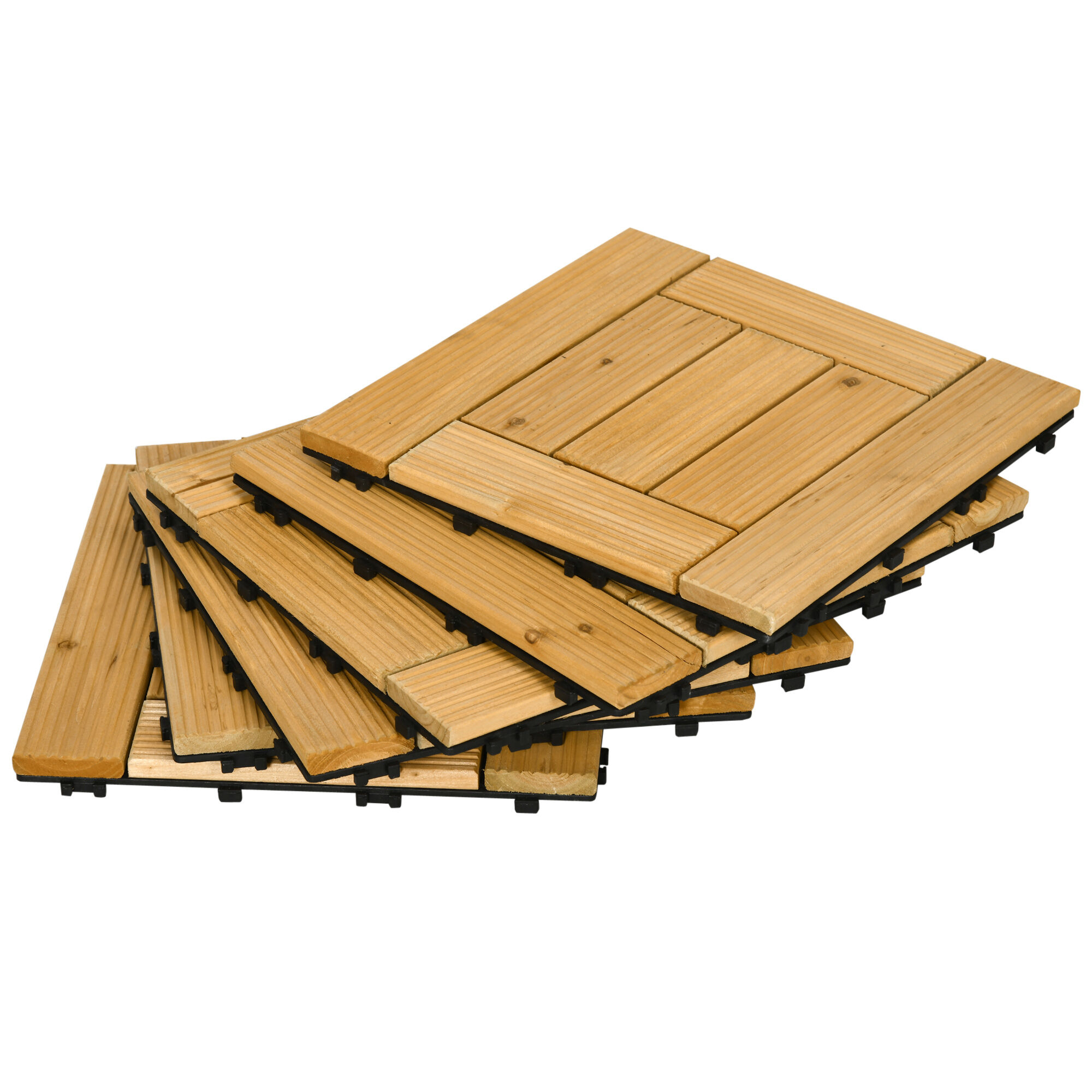Outsunny Set de 27 Piezas Baldosas de Madera, , large Imagen numero 1