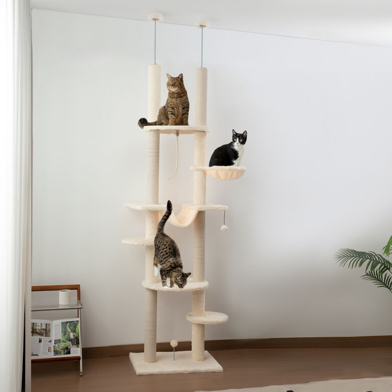 PawHut Árbol rascador Beige y Gris para Gatos thumbnail