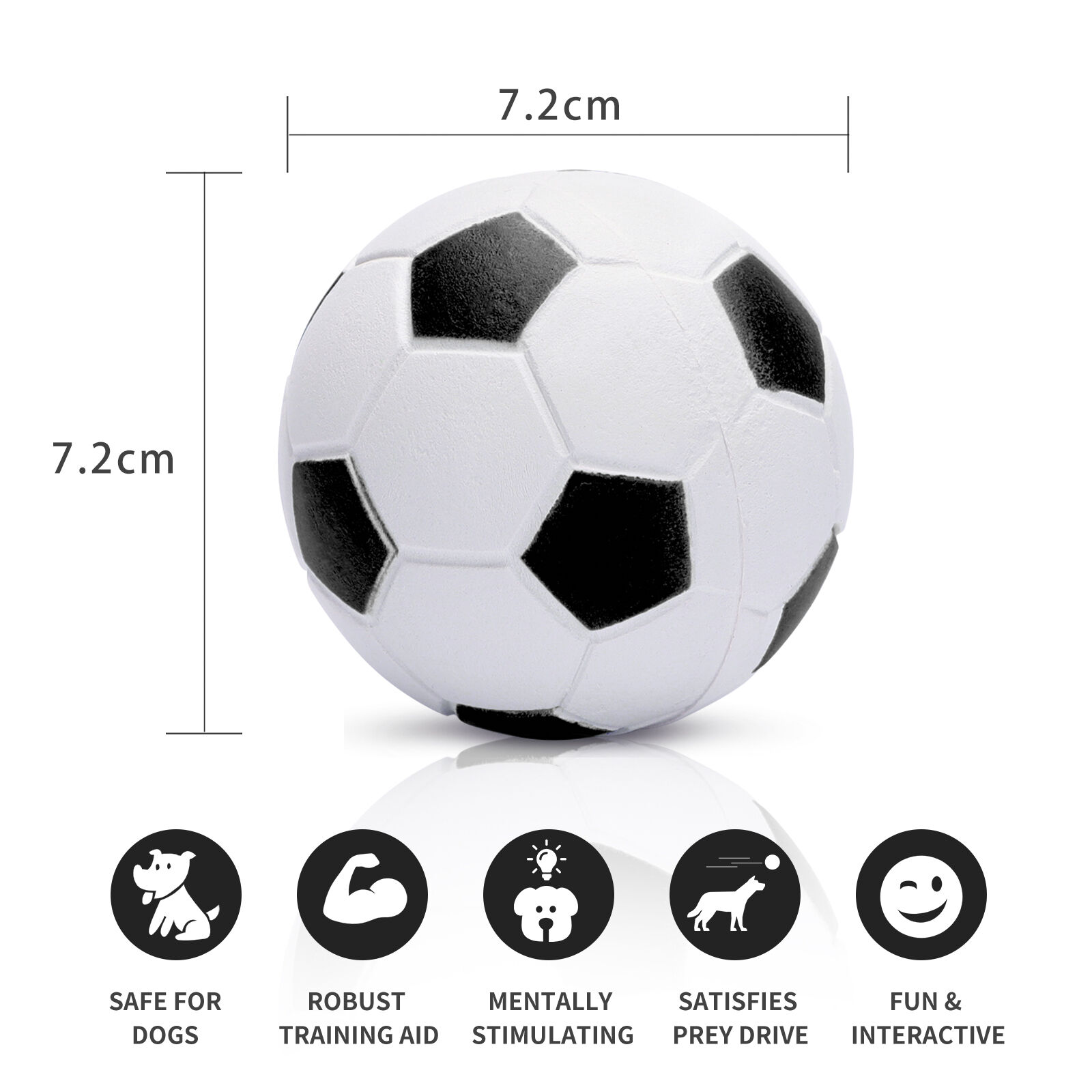 Nobleza Pelota Perro, 6 unidads Pelota Juguete Perro Interactivo, Resistente Pelota de Caucho Natural para Perros, Bola Interactivo Perros para Perros Peque&ntilde;os Medianos y Perros Grandes 7.2cm, , large Imagen numero 2