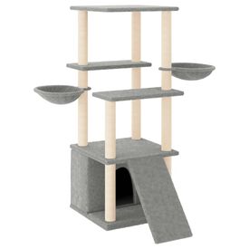 vidaXL Rascador con Postes de Sisal Gris Claro 133 cm para gatos