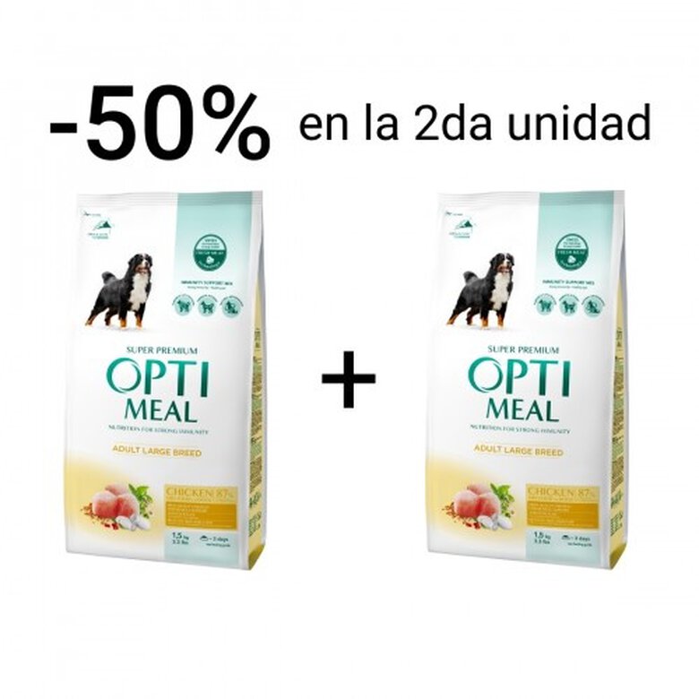 Promoción pienso Optimeal 2º unidad 50% para perros de razas grandes sabor Pollo, , large image number null