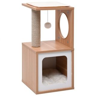 VidaXL Rascador con alfombra de sisal para gatos color Blanco
