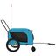 vidaXL Remolque de bicicleta mascotas hierro tela Oxford azul negro, , large indicador imagen numero 5