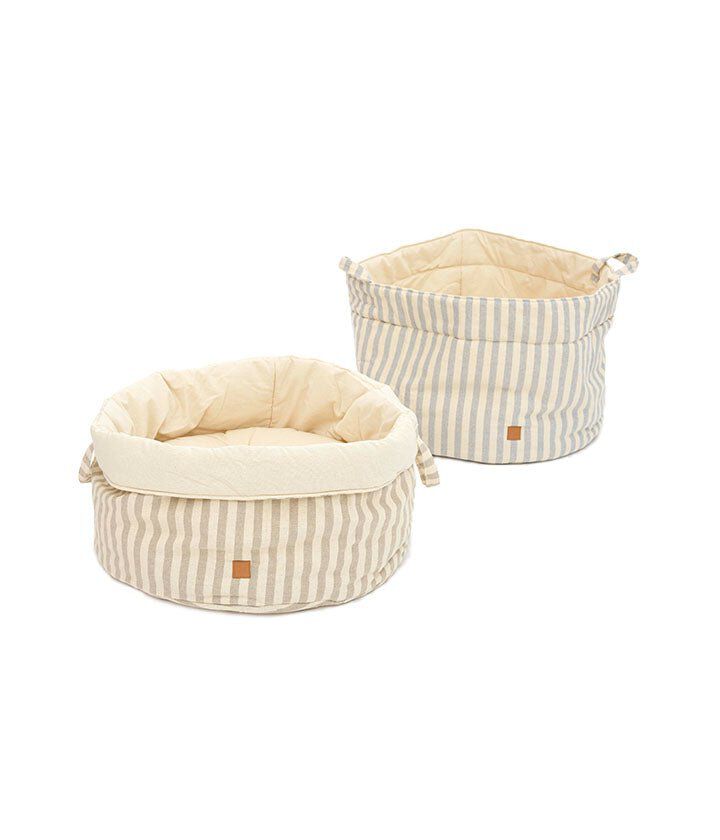 Pet and Co Cesta Feudal Lona Rayas Topo Louis - Perros, , large Imagen numero 3