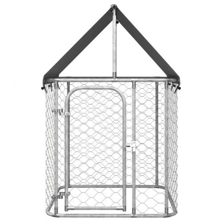 VidaXL Perrera Exterior Plateada para perros, , large image number null