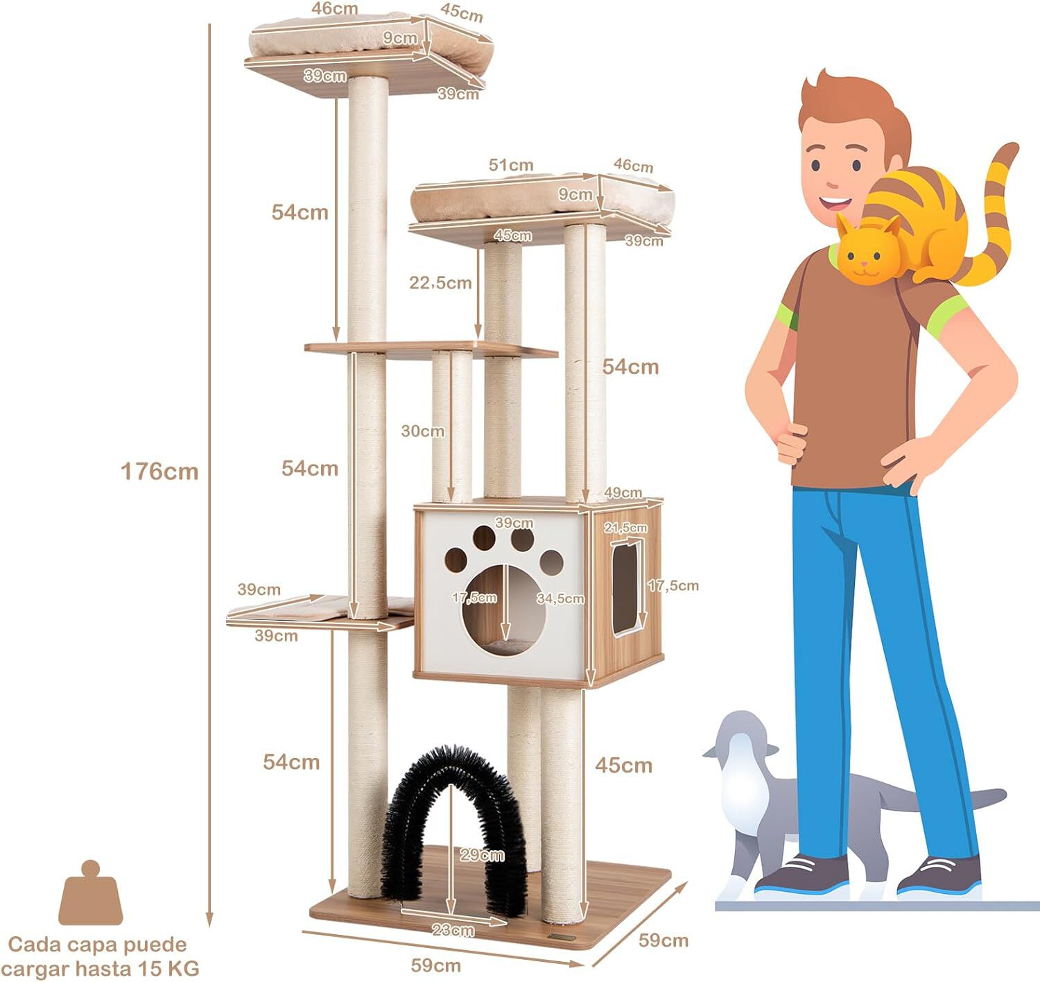 Costway Árbol Interior Moderno para Gatos thumbnail