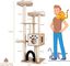 COSTWAY Árbol para Gatos de Interior Moderno, Árbol para Gatos de Varios Niveles con 2 Perchas, Arco para Gatos que los Cepilla Automáticamente, Torre de Madera para Gatos, Alfombrillas Lavables, , large indicador imagen numero 5