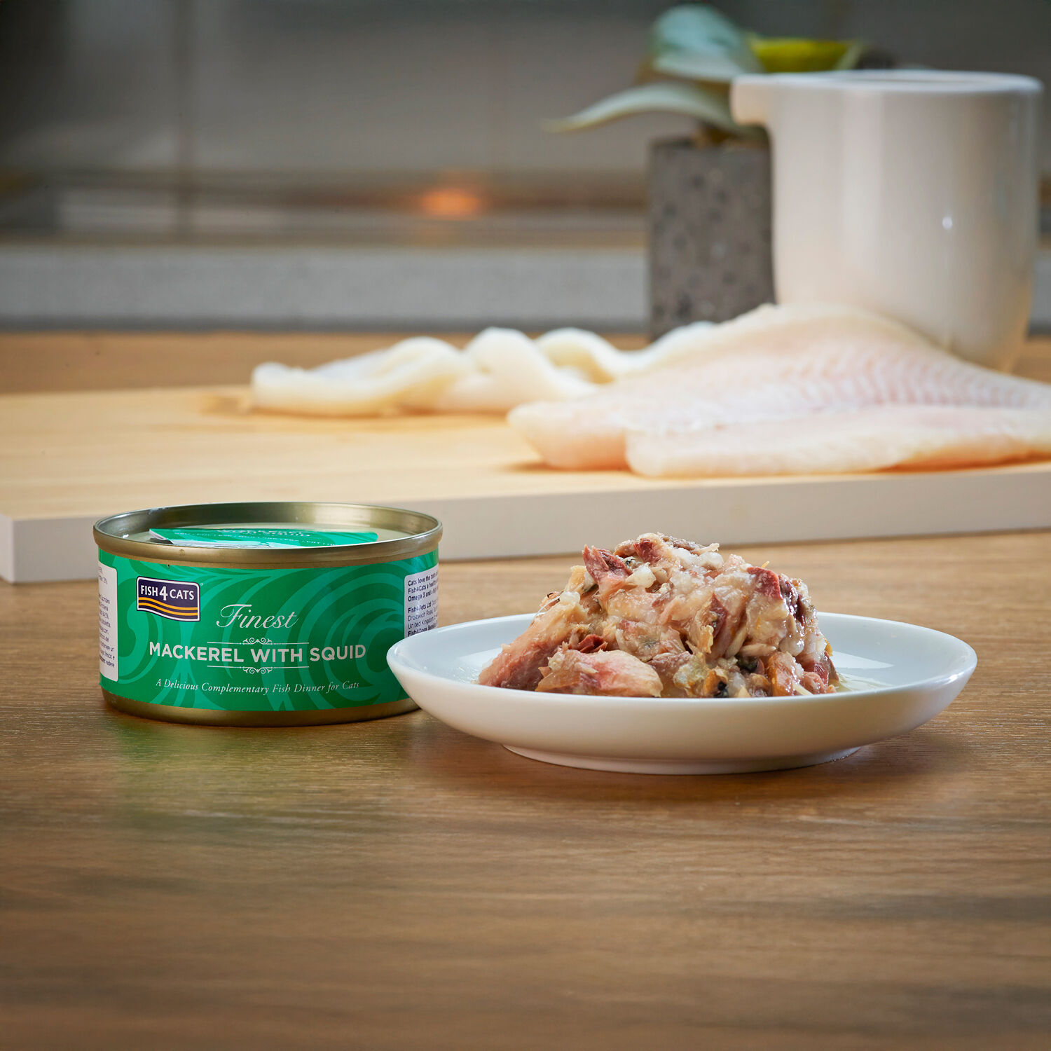 Fish4Cats Lata Filete Caballa con calamar para gatos thumbnail