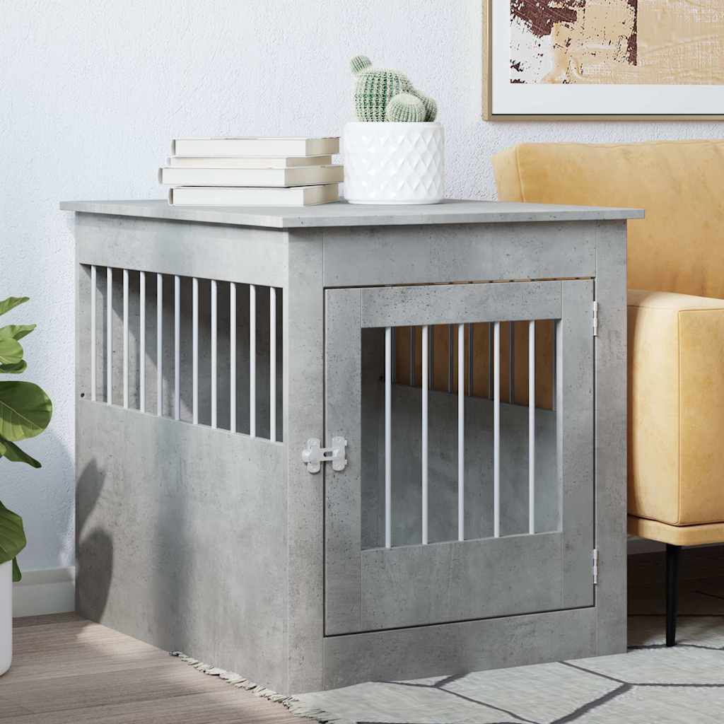 vidaXL Jaula para perros madera ingenier&iacute;a gris hormig&oacute;n 64,5x80x71 cm, , large Imagen numero 3