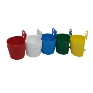 Comedero bebeder tazón multiusos para jaula color Amarillo