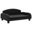 vidaXL Cama para perros de cuero sintético negra 50x40x30 cm, , large indicador imagen numero 6