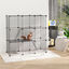 PawHut Jaula para Animales Pequeños de 31 Paneles Parque para Mascotas en Bricolaje con Rampa Corralito para Cobayas Conejos Chinchillas 105x45x105 cm Negro, , large indicador imagen numero 1