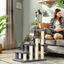 PawHut Escalera para Gatos de 4 Niveles Escalera para Mascotas Cubierto de Suave Felpa Poste de Sisal Bola Colgante Árbol Rascador para Gatos 60x40x64 cm Gris, , large indicador imagen numero 2