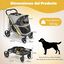 COSTWAY Cochecito Plegable de Acero de Alto Carbono para Mascotas, Carro Perro con Freno Trasero, Puertas con Cremallera, 3 Ventanas, Coj&iacute;n Extra&iacute;ble, Bolsillo y Portavasos, 105 x 68 x 72 cm, , large indicador imagen numero 3