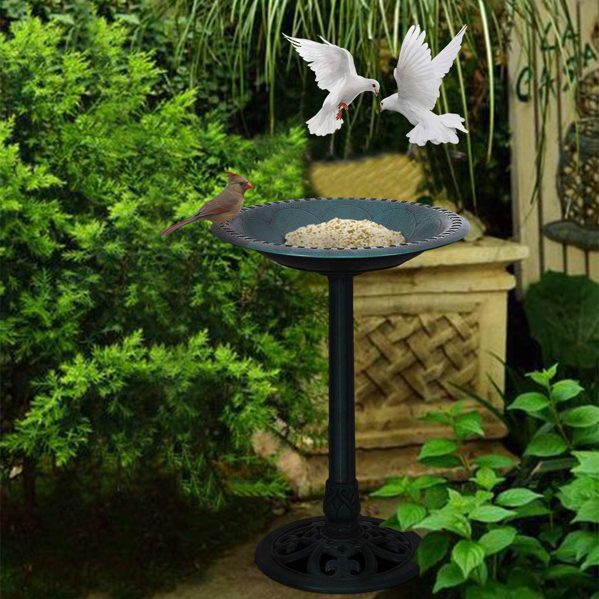 COSTWAY Comedero para P&aacute;jaros de Pie Estaci&oacute;n de Alimentaci&oacute;n de Aves para Balc&oacute;n Jard&iacute;n Patio Decoraci&oacute;n Exterior, , large Imagen numero 4