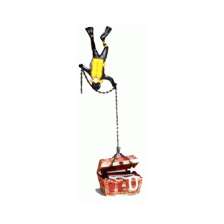 Penn Plax figura buceador con tesoro para acuarios image number null