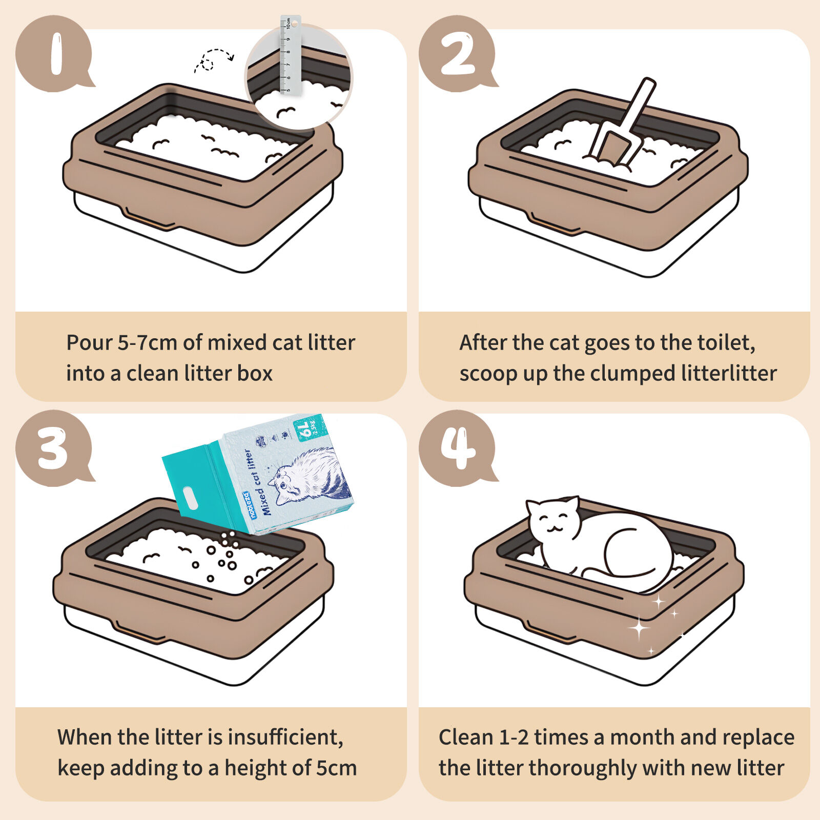 Nobleza - Arena de Tofu para Gatos 10kg (4x2.5kg) - Aglomerante Natural con Bentonita, Sin Polvo, Control de Olores y Desechable en el Inodoro, , large Imagen numero 3