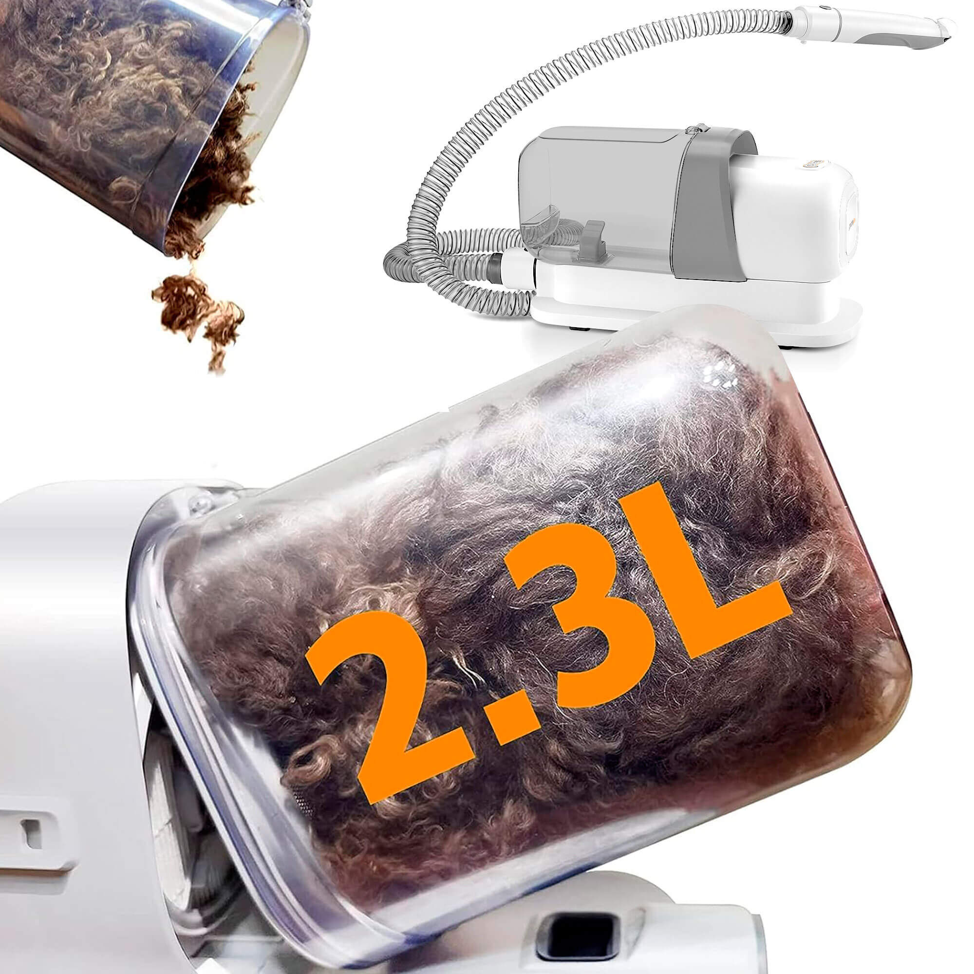 Gridinlux Cortapelo aspirador y cepillo mascotas 3 en 1 con 9 accesorios y depósito de 2,3L thumbnail