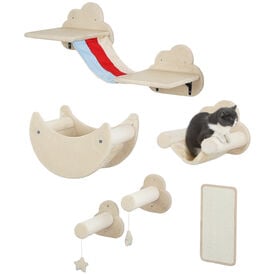PawHut Estantes para Gatos Beige