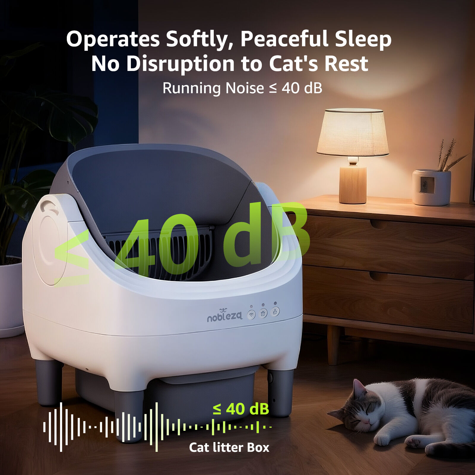 Nobleza - Arenero Autom&aacute;tico para Gatos con Control por App - Caja de Arena Autolimpiable, Dise&ntilde;o Abierto de Gran Capacidad, Incluye Bolsas y Ambientador, Color Blanco, Litterbot Lite SL03, , large Imagen numero 5