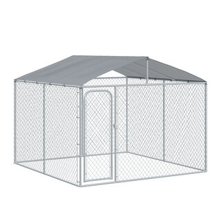Pawhut Perrera De Exterior Plata para perro