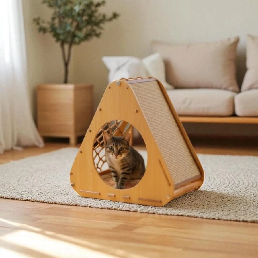 Althea Living - Casa para gatos Aurea, madera, sisal, , large Imagen numero 4