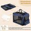 COSTWAY Transport&iacute;n para Perros Plegable, Bolsa Transporte para Gatos con Ventanas de Malla, 3 Puertas y Bolsillos Extra&iacute;bles, Portador de Viaje para Mascotas Interior y Exterior (Azul, S), , large indicador imagen numero 5