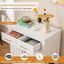 COSTWAY Caja de Arena para Gatos con Enclosure Oculto, Mueble de Madera para Mascotas con 2 Cajones, Puertas Dobles, Dispositivos Antivuelco, Mueble Moderno para Gatos con Almacenamiento para Gatos, , large indicador imagen numero 5
