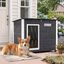 COSTWAY Caseta para Perros Exterior, Casa para Perros de Madera | con Puerta, Techo Inclinado Abatible, Puerta de PVC, Patas Elevadas, 85,5 x 56,5 x 64,5cm Mueble Perrera para Mascotas, Gris, , large indicador imagen numero 2